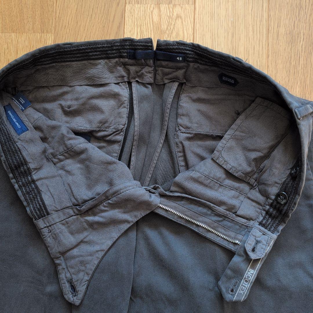 インコテックス　ダークグレー チノパン size48 ダブル仕上げ