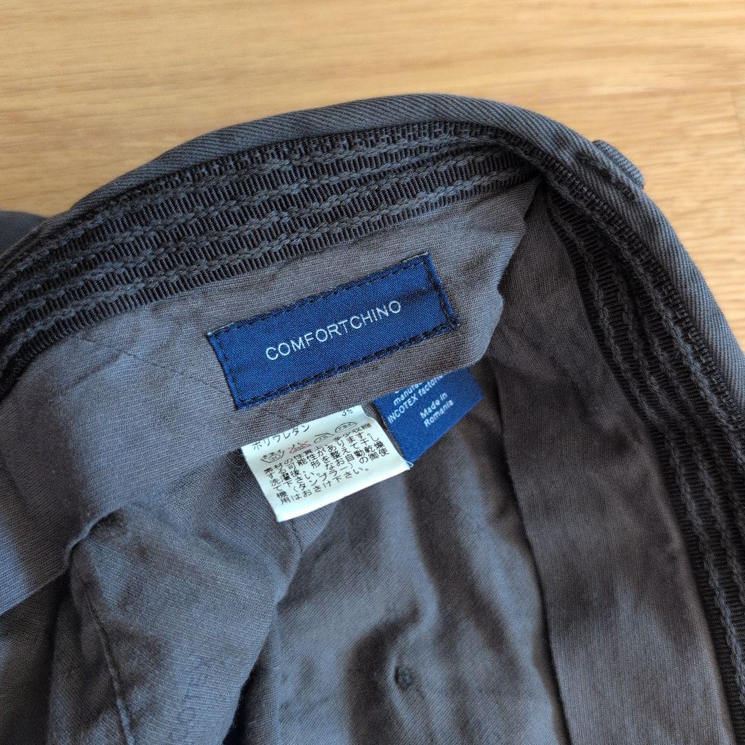 インコテックス　ダークグレー チノパン size48 ダブル仕上げ