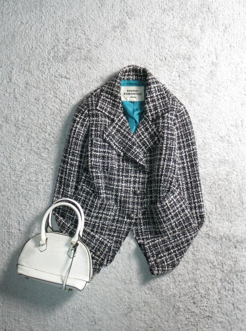 レジーナロマンティコ ラメ混ツイード ジャケット コート 38
