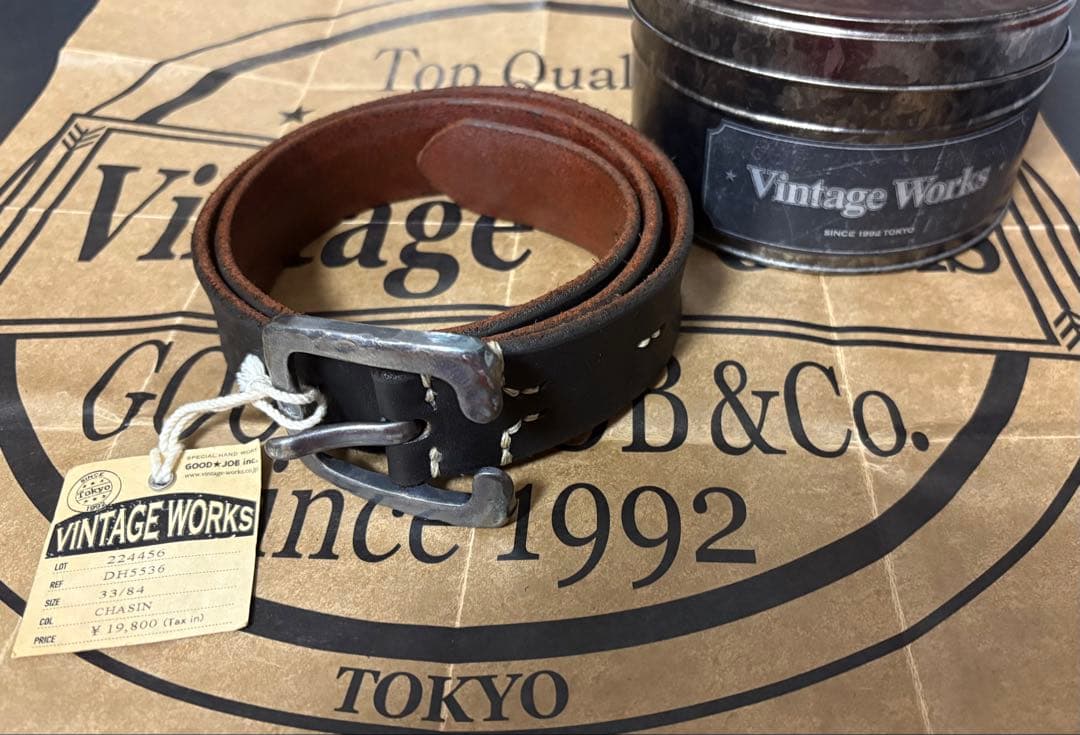 試着のみの新品Vintage Works レザーベルト DH5536 33/84