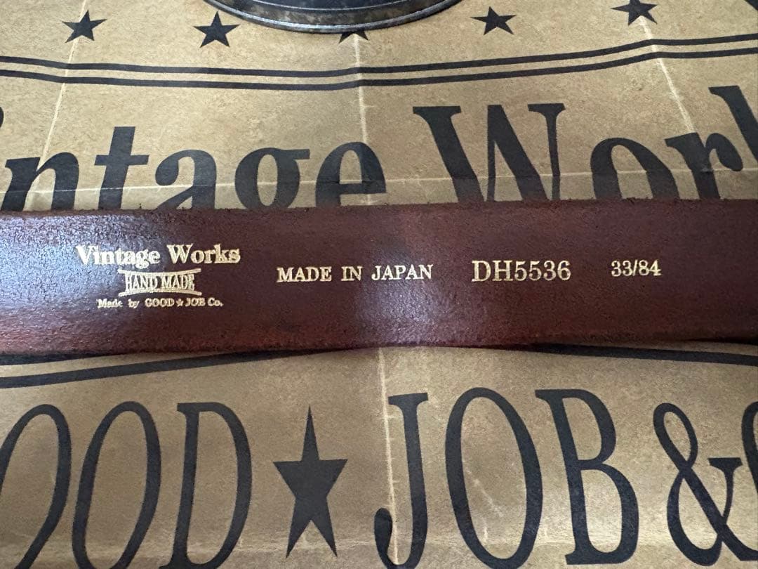 試着のみの新品Vintage Works レザーベルト DH5536 33/84