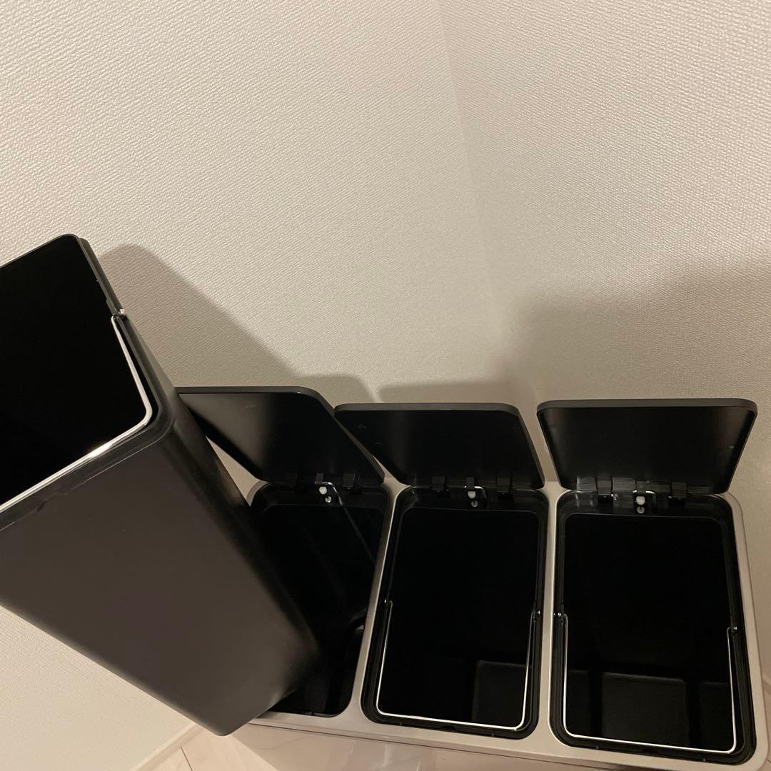 SONGMICS ゴミ箱 ダストボックス 3×18L ステンレス