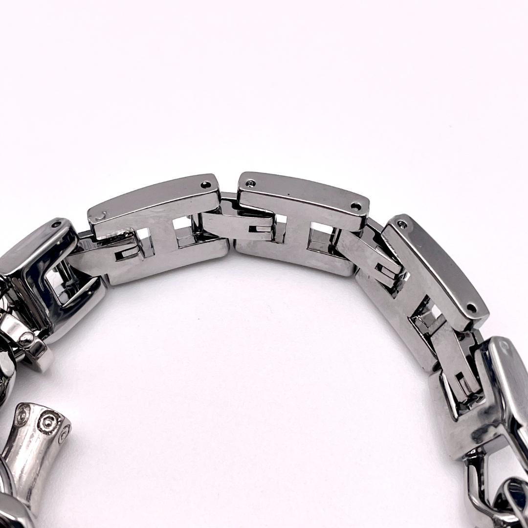 グッチ 107 レディース 時計 Gフェイス チェーン シルバー文字盤 稼動