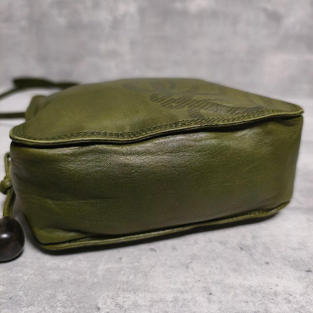 LOEWE ロエベ アナグラム ナッパレザー ショルダーポーチ カーキ