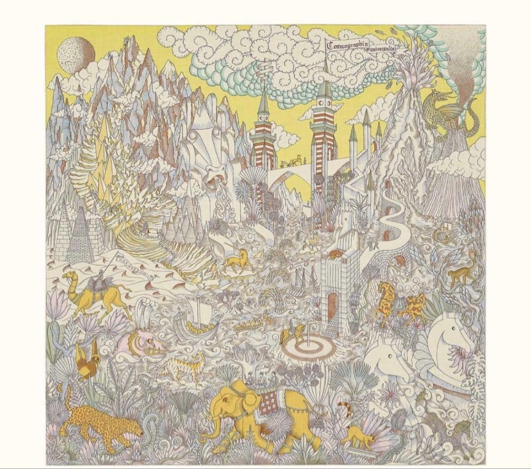 美品　エルメス　カシシル　カレジュアン　140 カシミヤシルク　宇宙誌