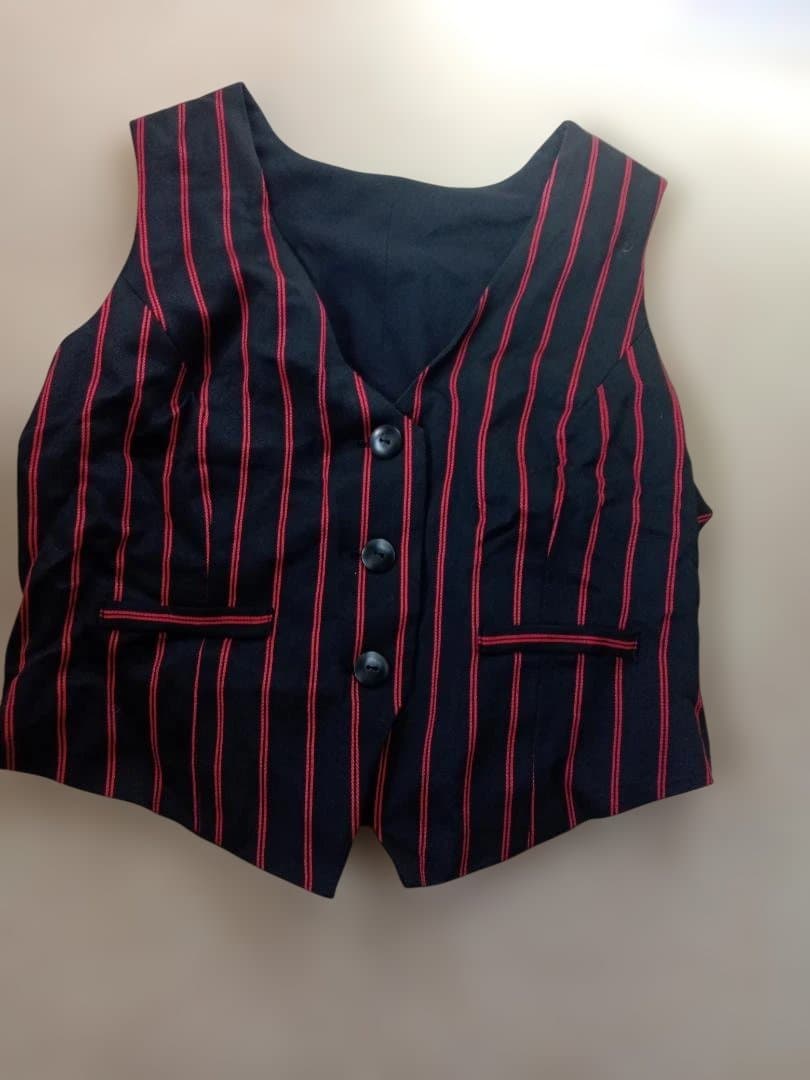 フラメンコ衣装　 黒地に赤のストライプ 上下セット