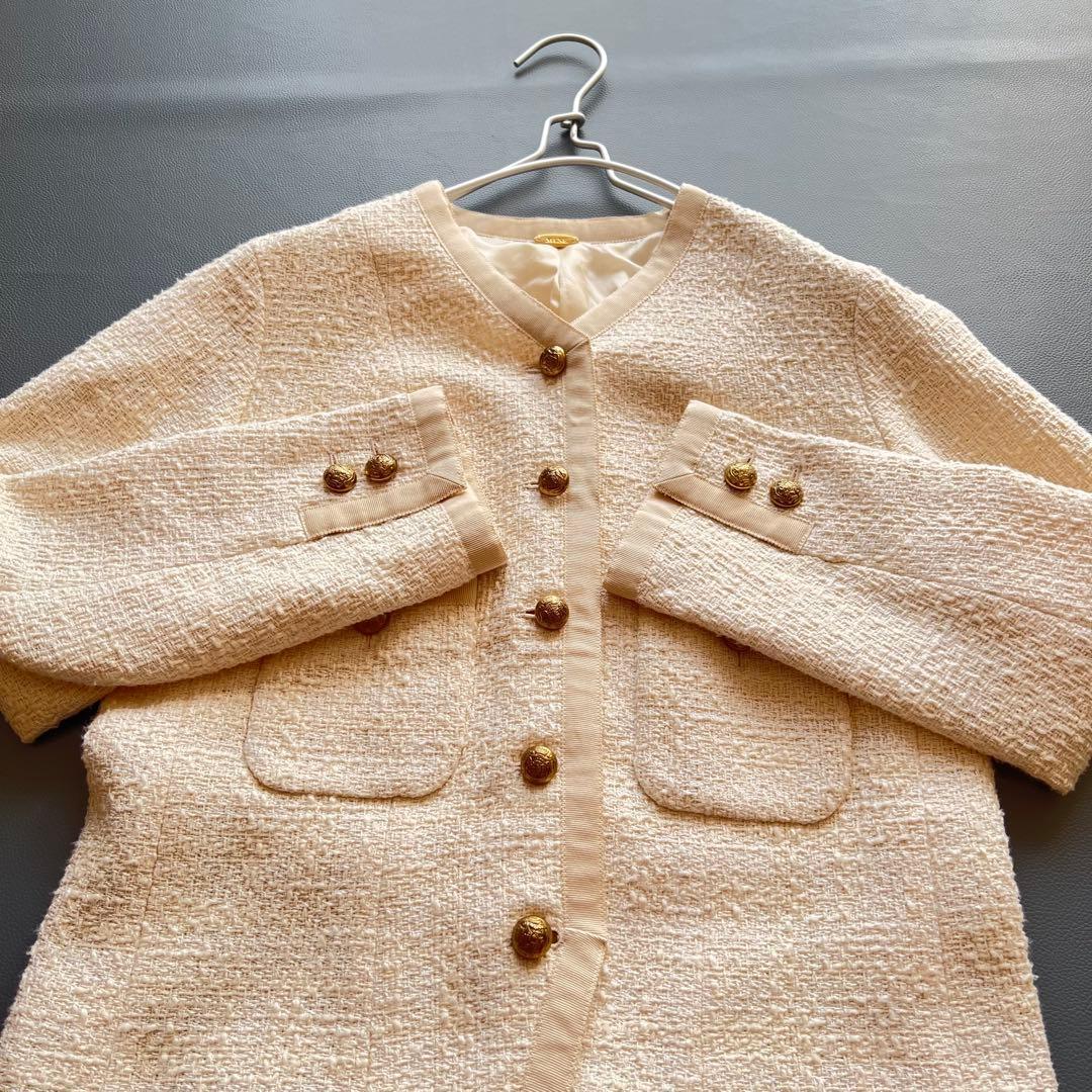 美品✨ドゥーズィエムクラス　tweed Vネック ジャケット　ツイードジャケット