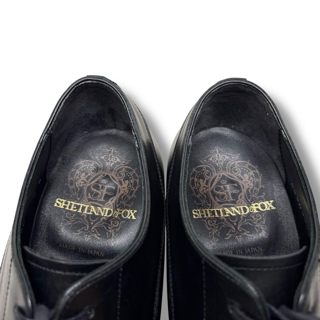 極美品■シェットランドフォックス【24.0】プレーントゥ 本革 革靴 ブラック