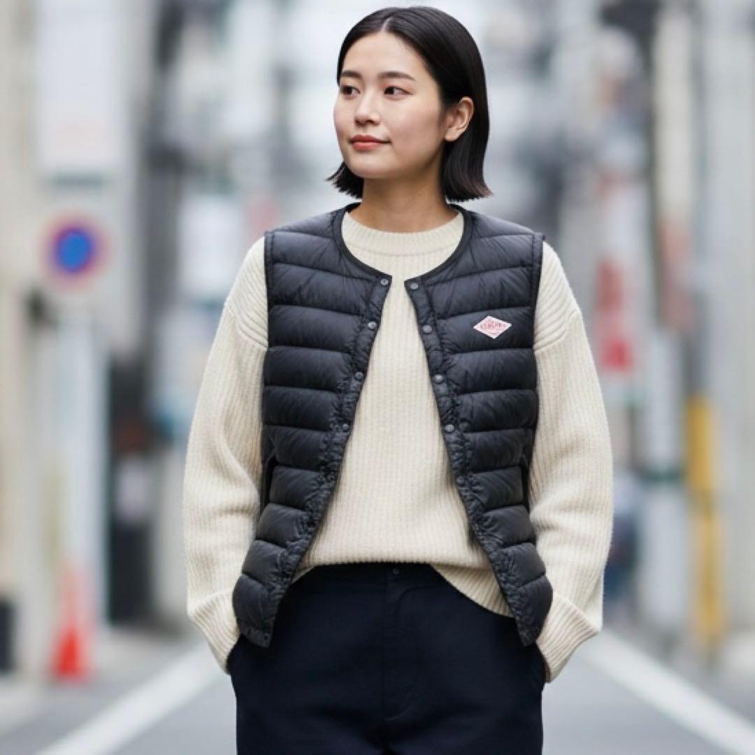 ダントン クルーネックインナーベスト ブラック ダウン