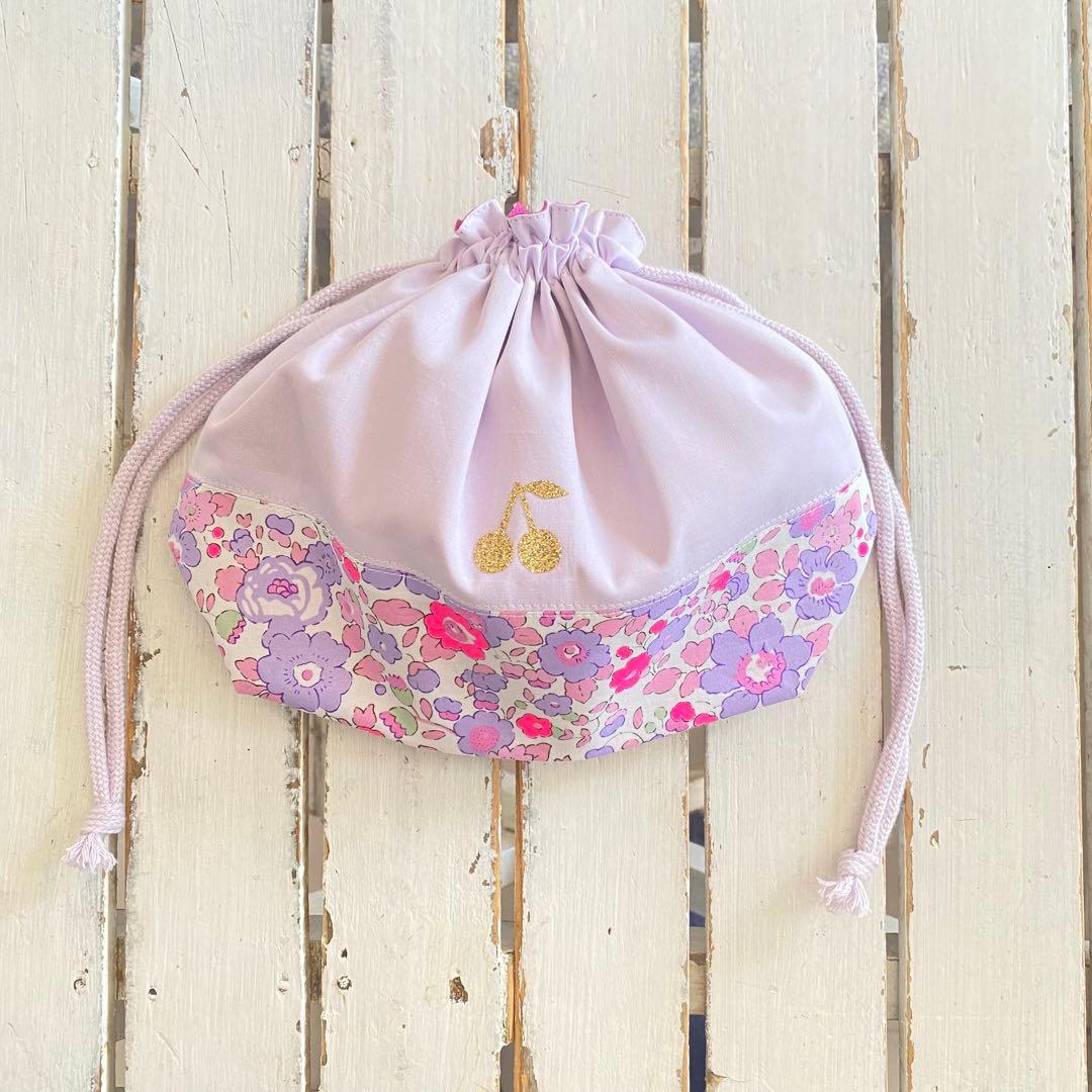 ぶーとん様⭐︎リバティプリント使用×さくらんぼワッペンレッスンバッグ他オーダー