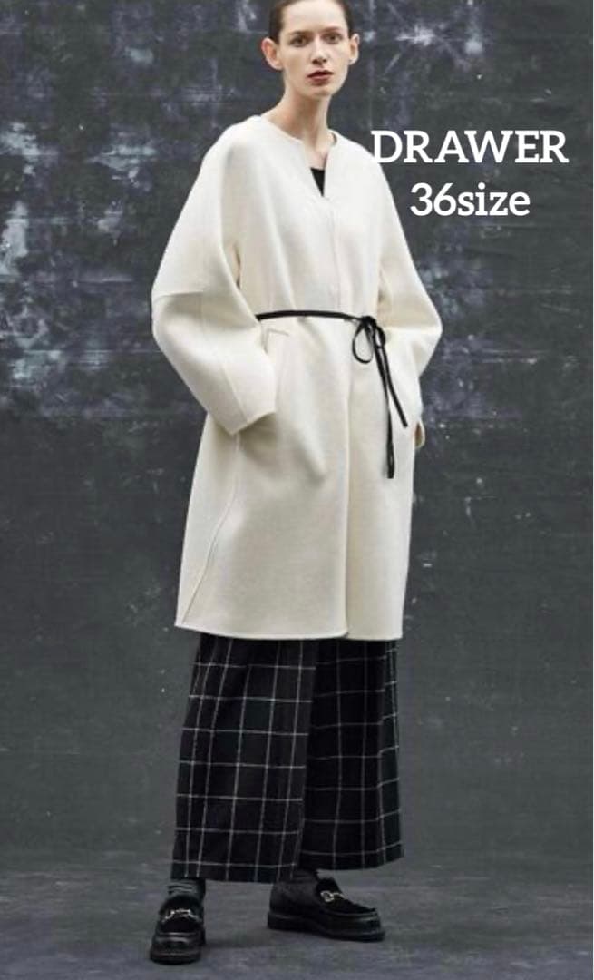 DRAWER ドゥロワー　ウールビーバーケヌキスリット　ノーカラーコート