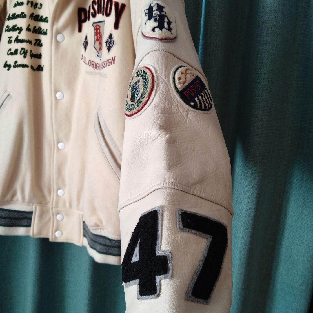 当時物ビンテージ80'sPOSHBOYポッシュボーイフルデコ袖革スタジャン