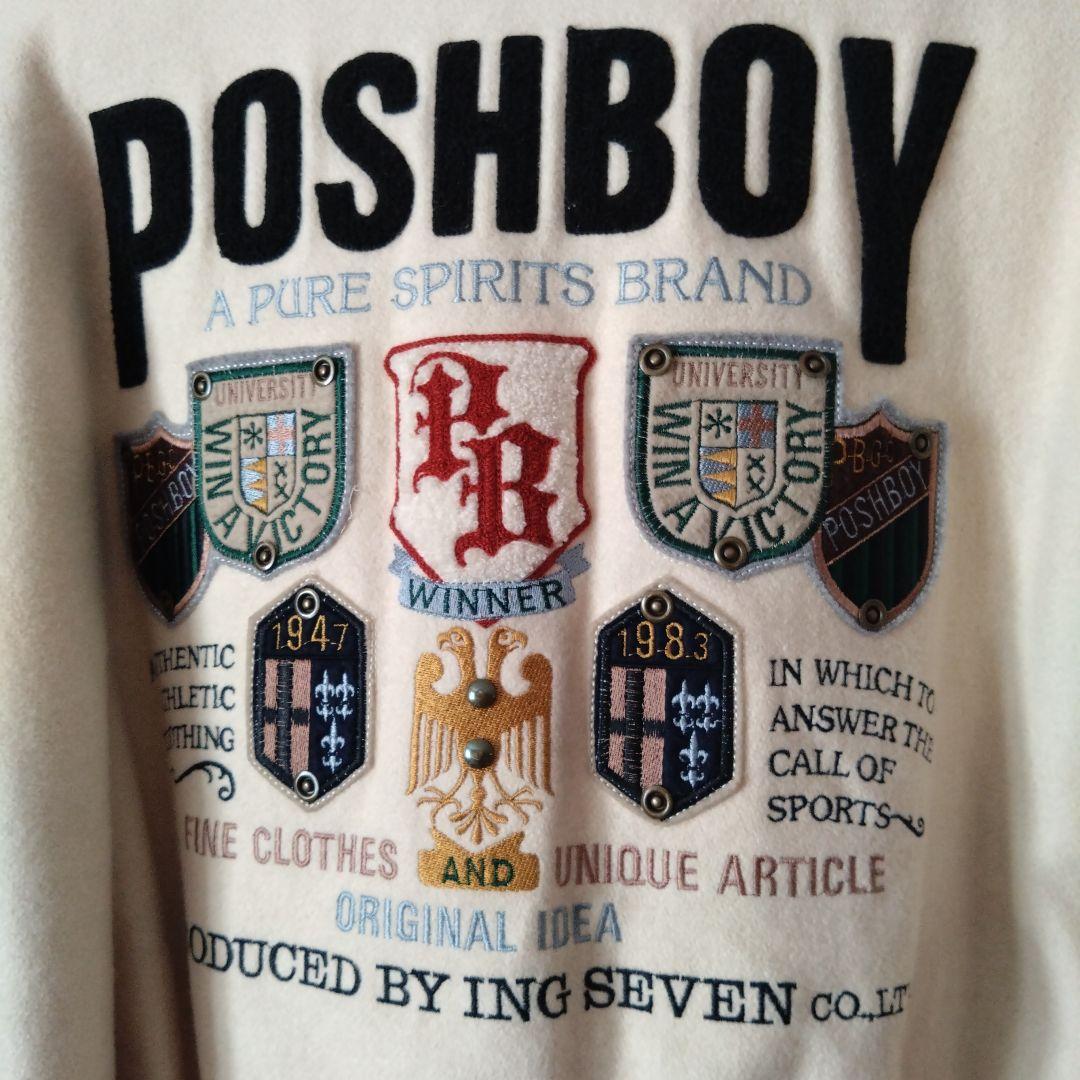 当時物ビンテージ80'sPOSHBOYポッシュボーイフルデコ袖革スタジャン