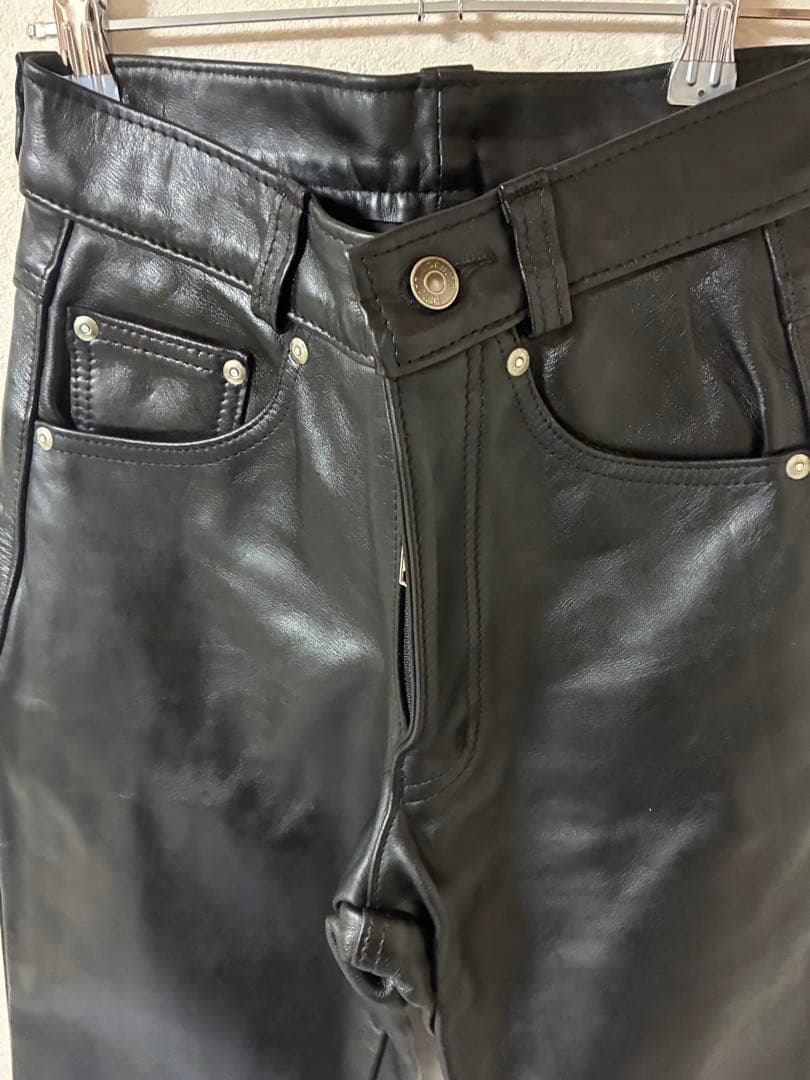 Schott レザー パンツ 26 黒