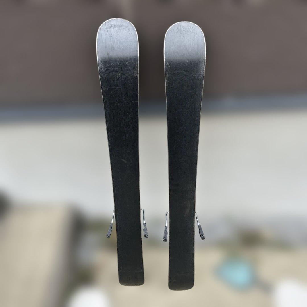 チェッカーフラッグデザイン スキー板 バインディング付き