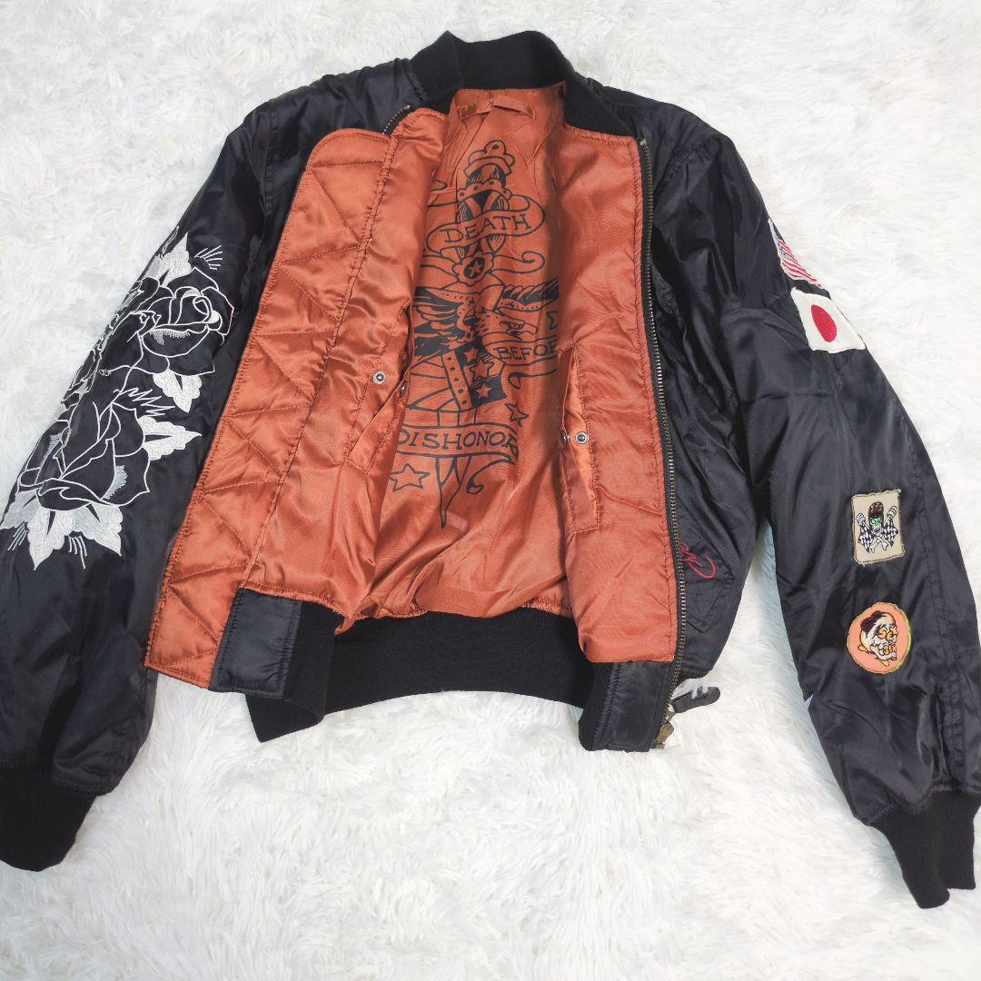 Ed Hardy エドハーディー MA-1 フライトジャケット スカジャン 刺繍