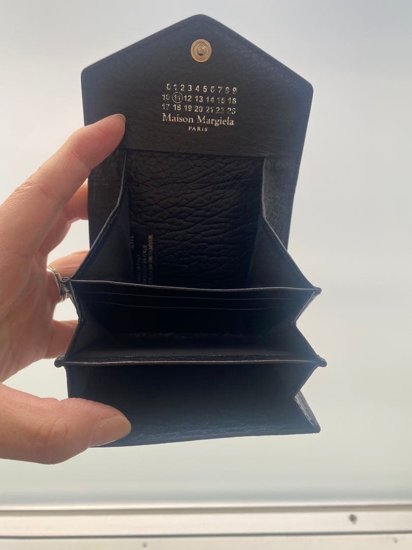 Maison Margiela ブラック 三つ折り カードケース　ケース