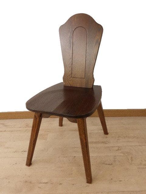 勇峰工芸　チロル　イス①　チェアー　ナラ材家具　 旭川家具　再塗装済　ＵＳＥＤ