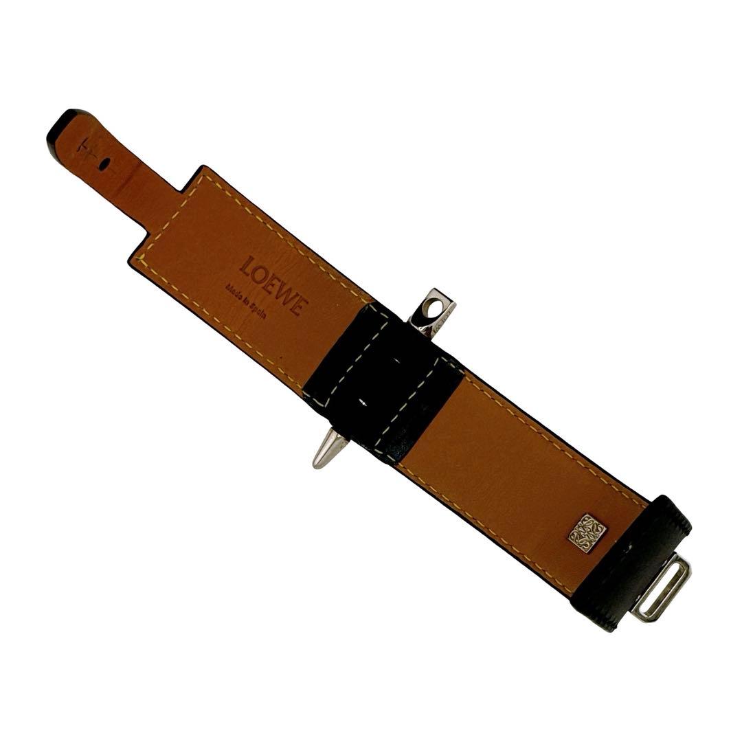 ロエベ ゲート レザー ブレスレット アクセサリー レディース メンズ ブラック