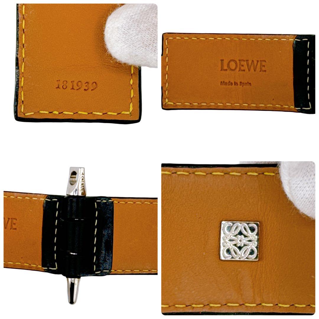 ロエベ ゲート レザー ブレスレット アクセサリー レディース メンズ ブラック