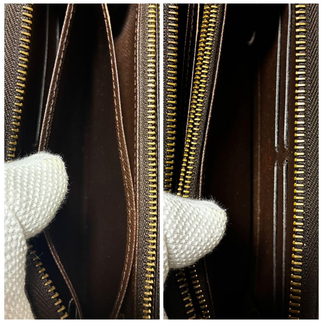 ルイヴィトン　ジッピーウォレット　長財布　ダミエ　エべヌ　ブラウン