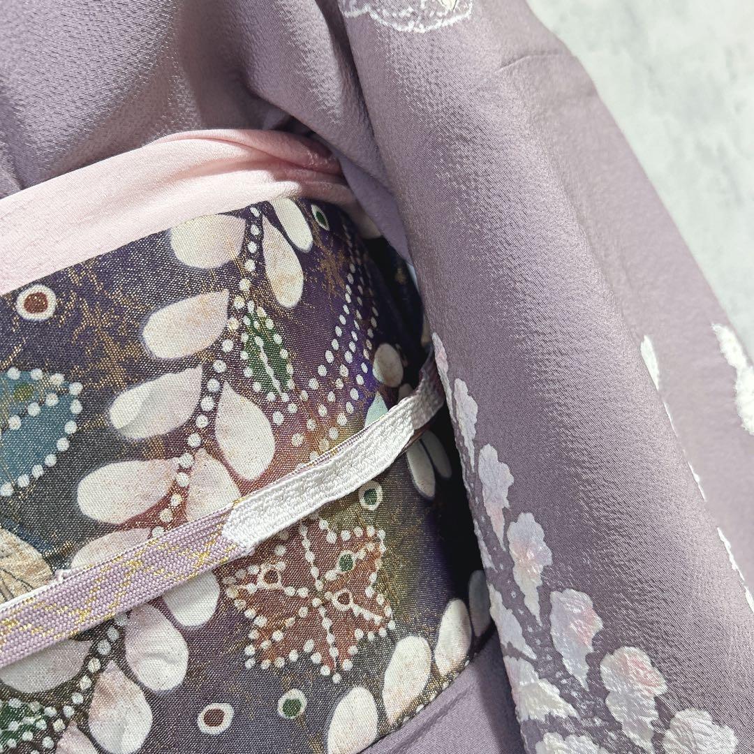 訪問着フルセット　辻ヶ花　翠山工房　着物　正絹　薄紫　華やか　大人可愛い