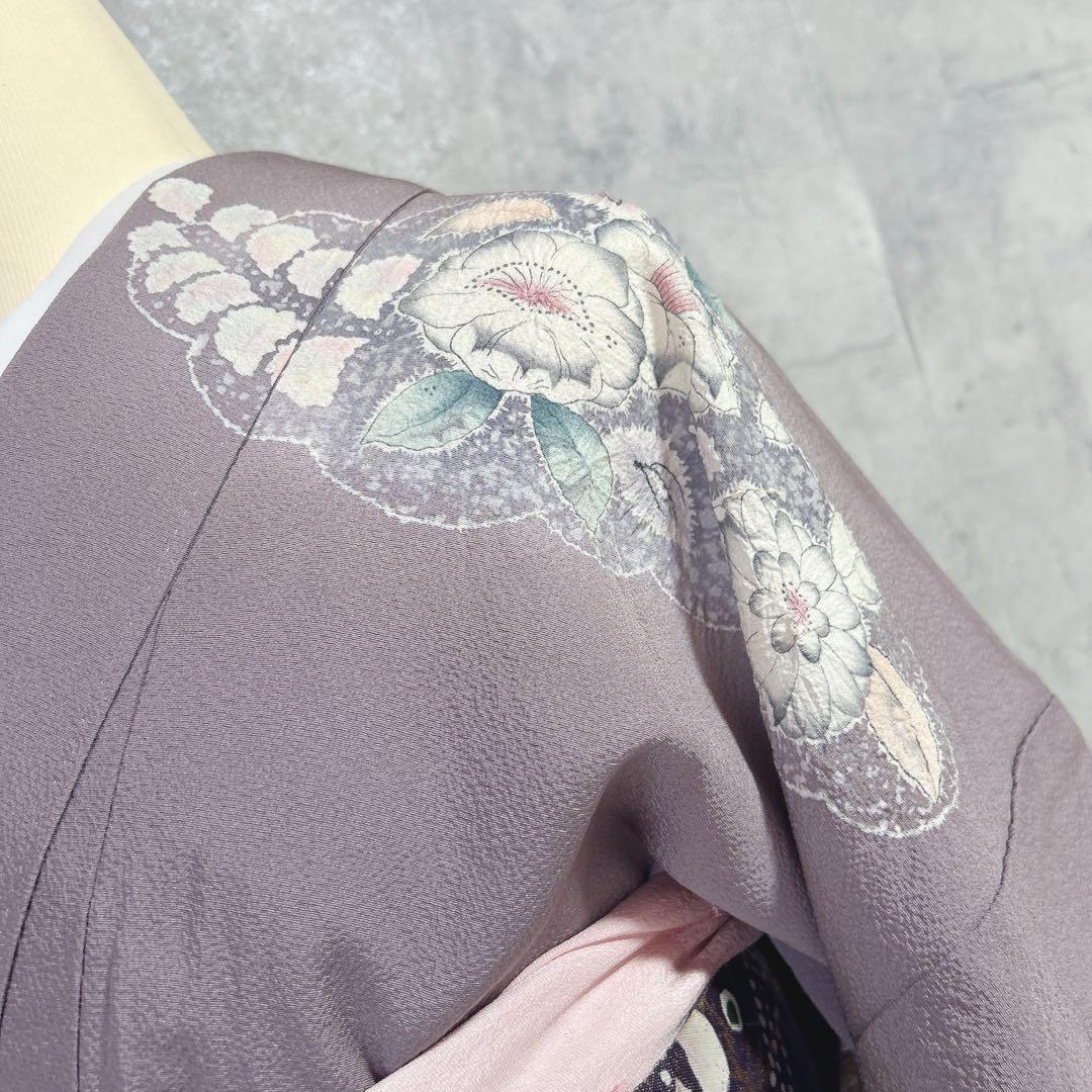 訪問着フルセット　辻ヶ花　翠山工房　着物　正絹　薄紫　華やか　大人可愛い
