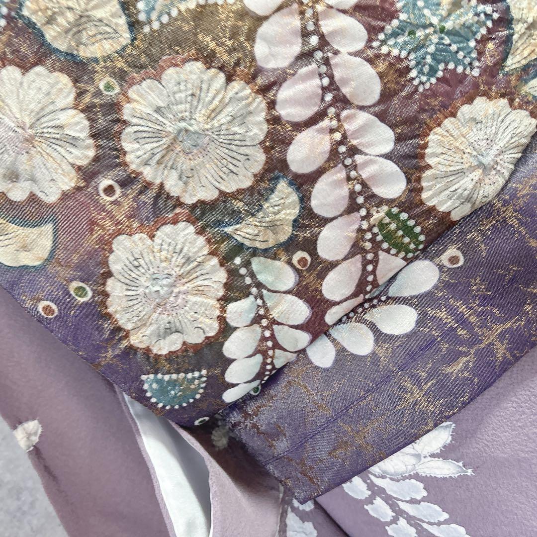 訪問着フルセット　辻ヶ花　翠山工房　着物　正絹　薄紫　華やか　大人可愛い