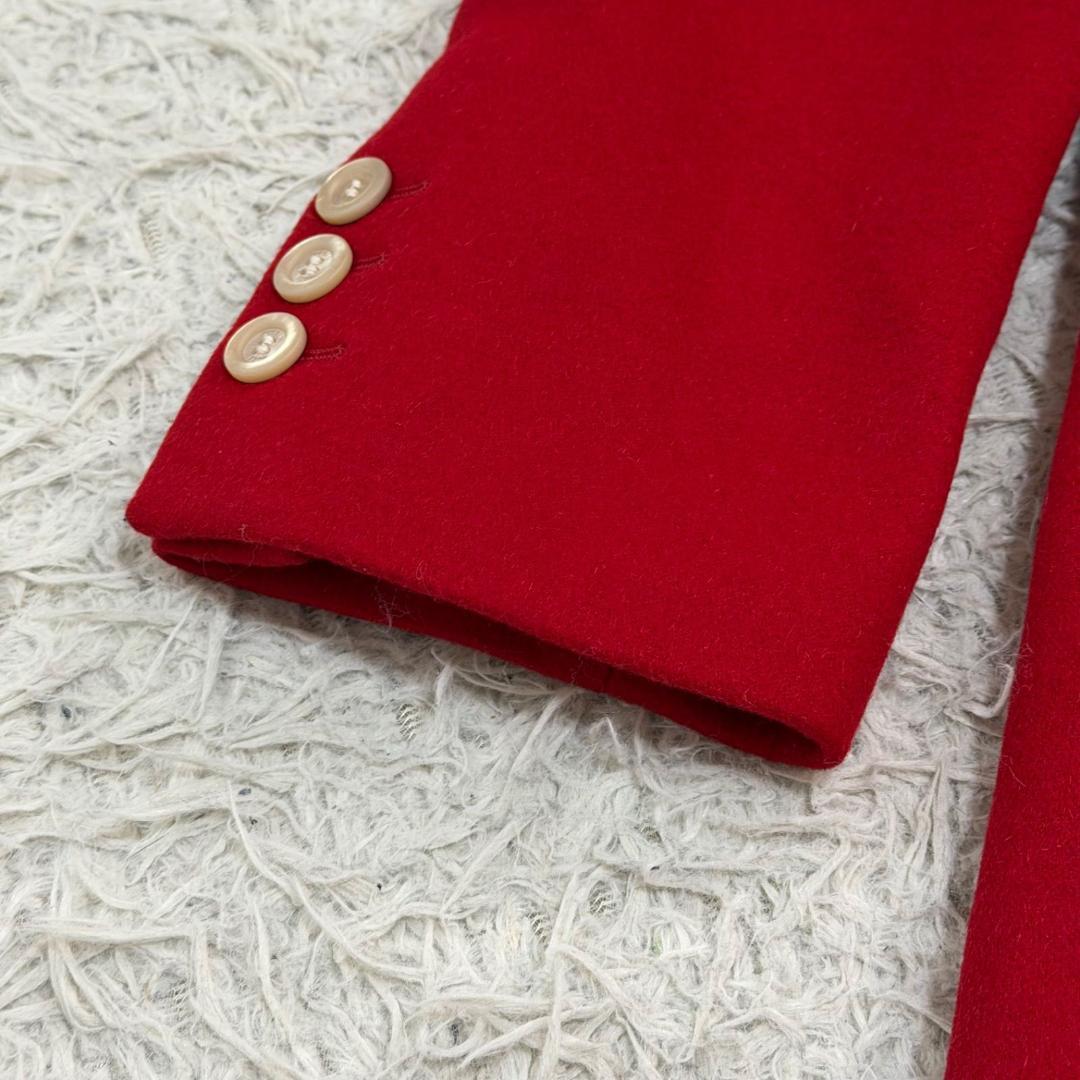 17636✨GUCCI アンゴラ ウール ステンカラーコート レッド