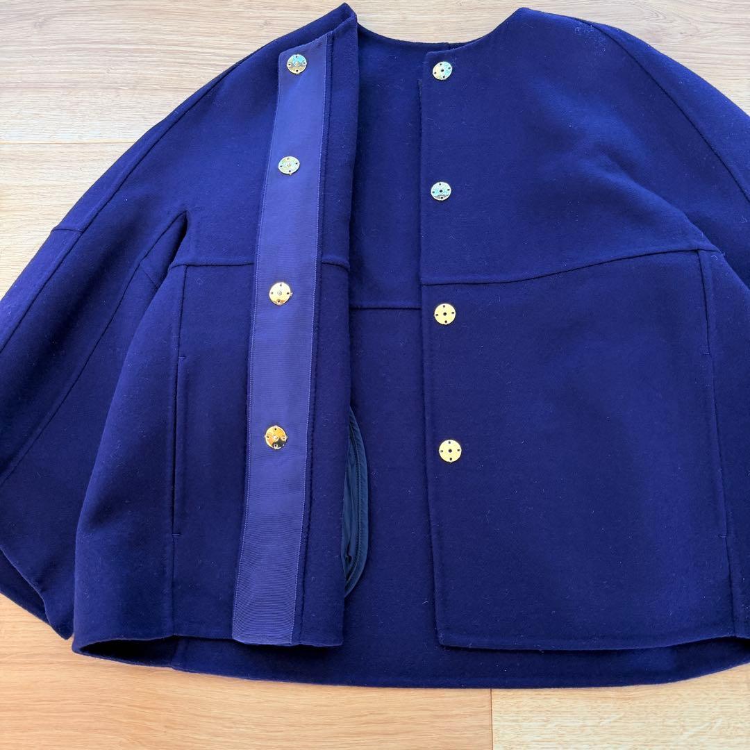 美品✨ドゥロワー　ウールケヌキノーカラージャケットコート　リバー　ダブルフェイス