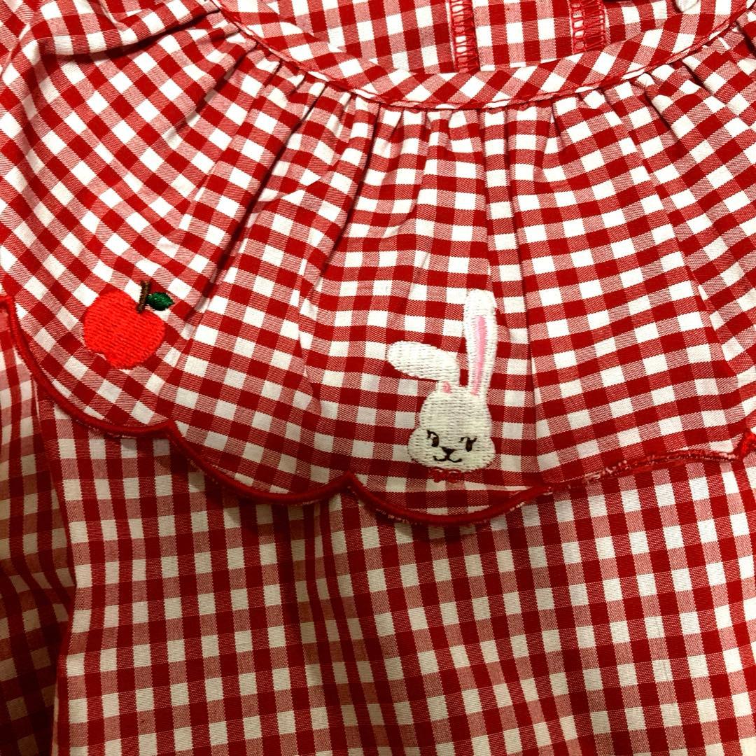 ミキハウス　チエコサク　130 ギンガムチェックのブラウス