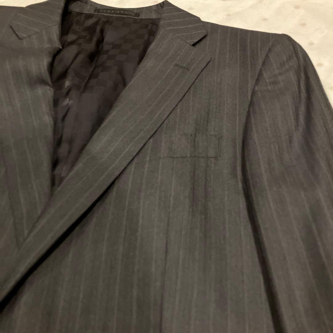 極美品✨️HILTON コロンボ super130 スーツ 紺 チェック A 6