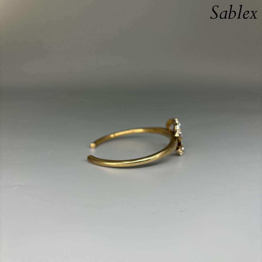 【極美品】CHANEL シャネル ラインストーン 07 ココマーク バングル