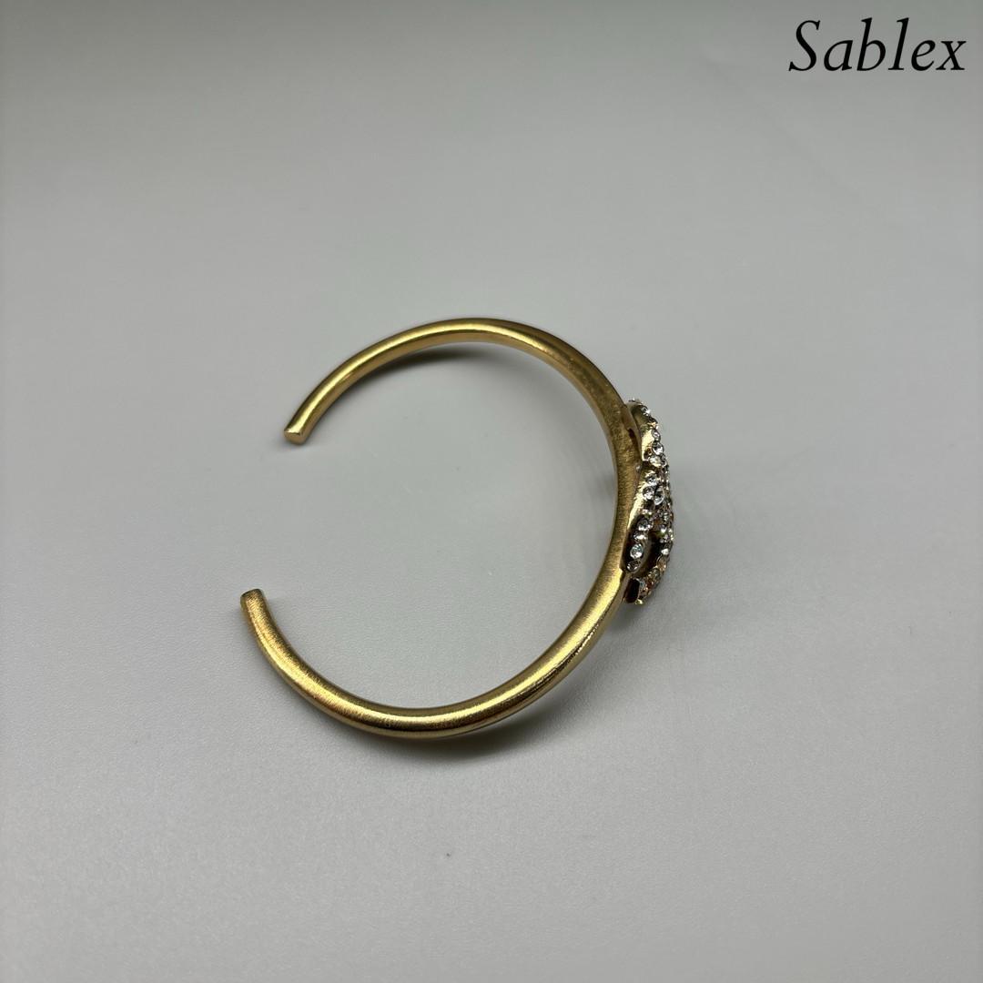 【極美品】CHANEL シャネル ラインストーン 07 ココマーク バングル