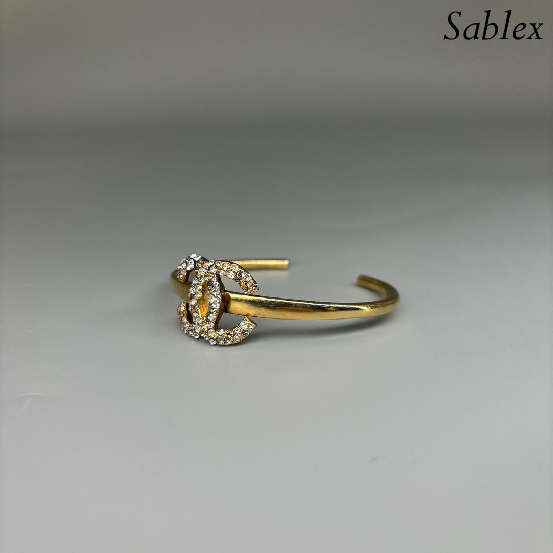 【極美品】CHANEL シャネル ラインストーン 07 ココマーク バングル