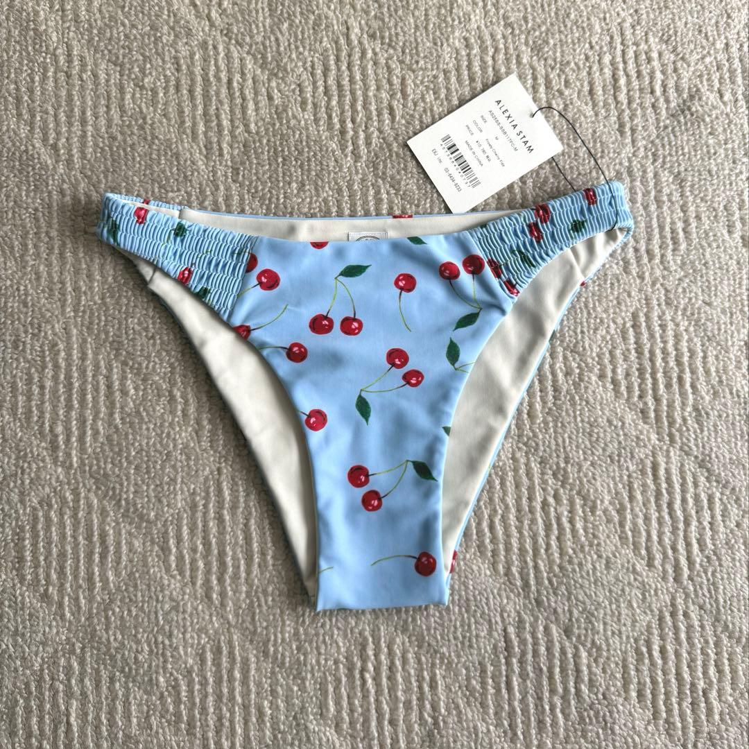 【完売商品】ALEXIA STAM 水色 チェリー柄 ビキニボトム サイズM
