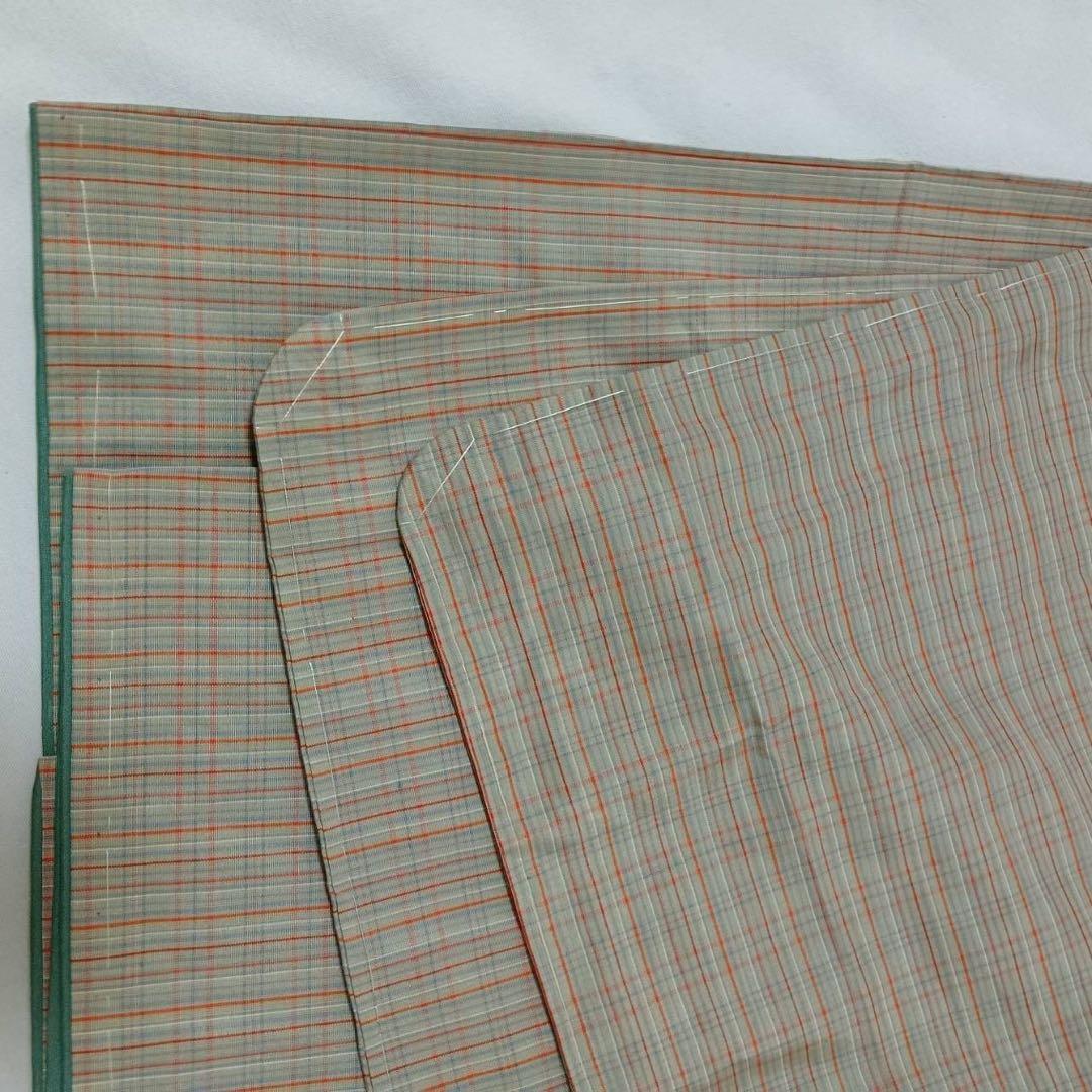 な*込様 タ8880 正絹　紬　十日町紬系　小紋　フルセット　しつけ　袷　未着用