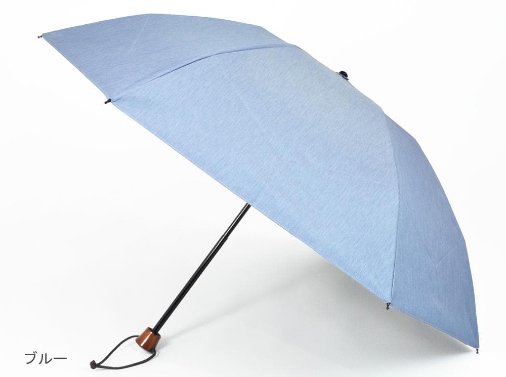 サンバリア100　3段折 / 折りたたみ日傘　水色　フロスト