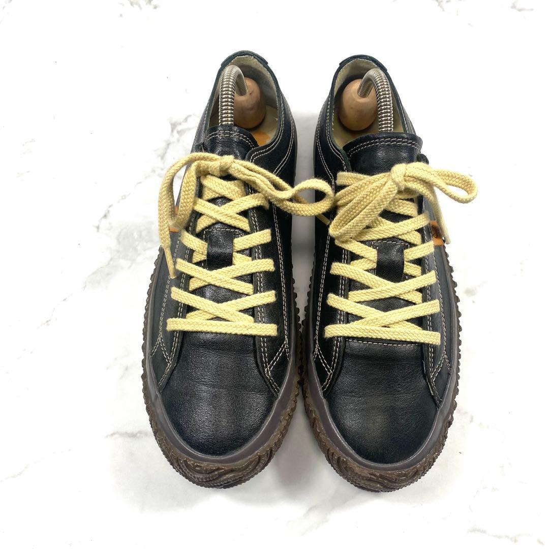 スピングルムーヴ レザースニーカー ブラック 日本製 SS 23.5