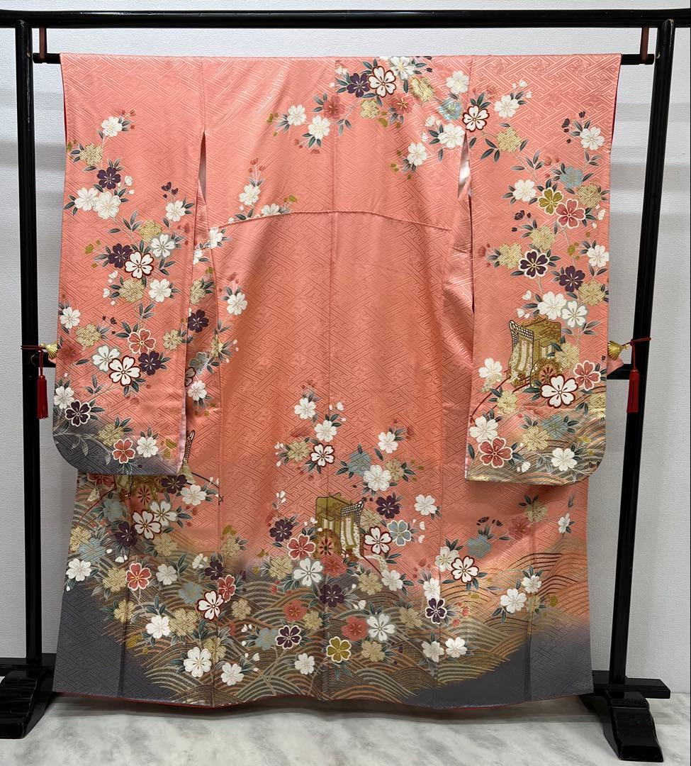 小柄な方に　振り袖　フルセット　別誂長襦袢付　ピンク　成人式　金彩　刺繍　707