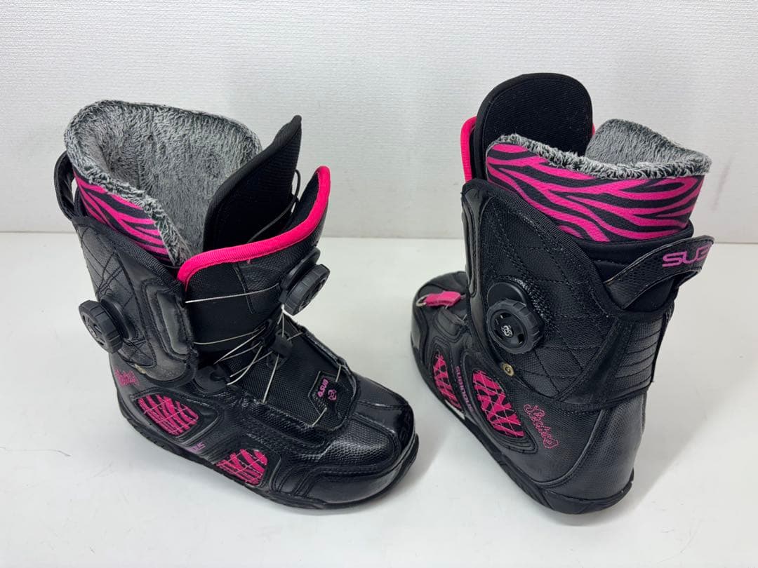 SUB スノーボードブーツ ダブルBOA ブラック ピンク ゼブラ 23.5cm