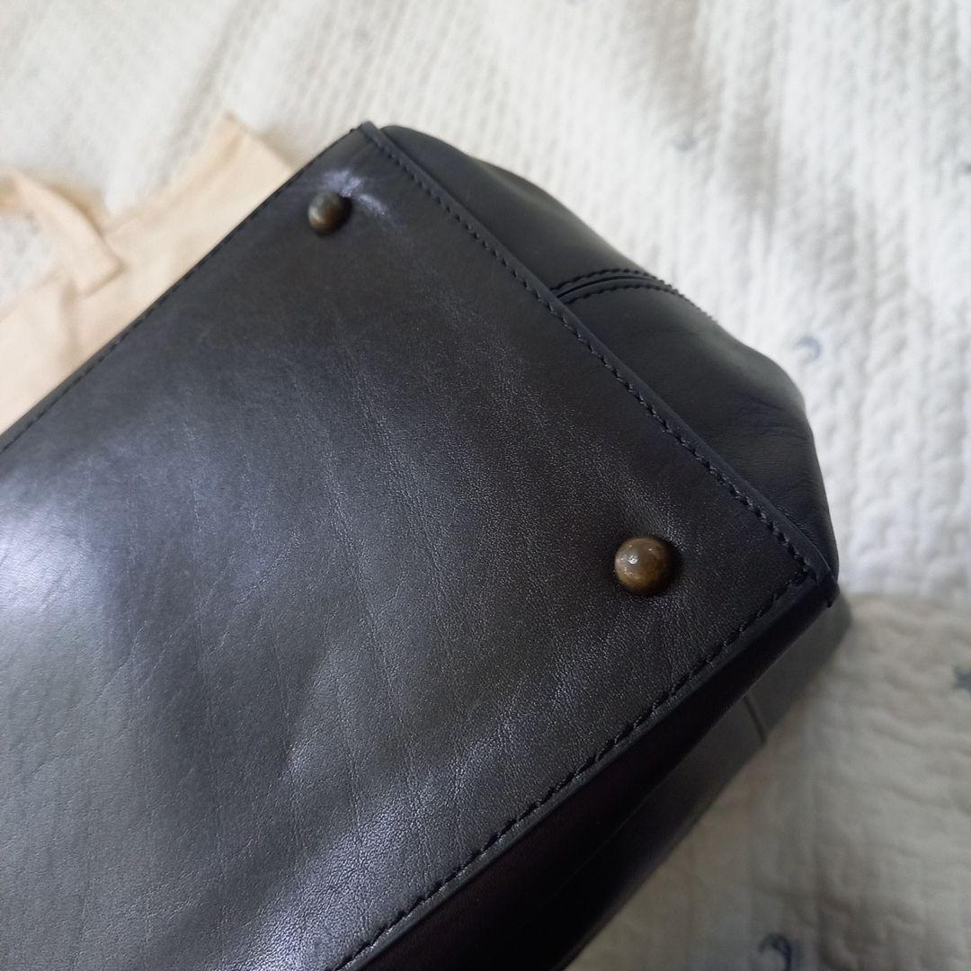 【保存バッグ付き☆】マザーハウス　アンティークボックストート　ブラック