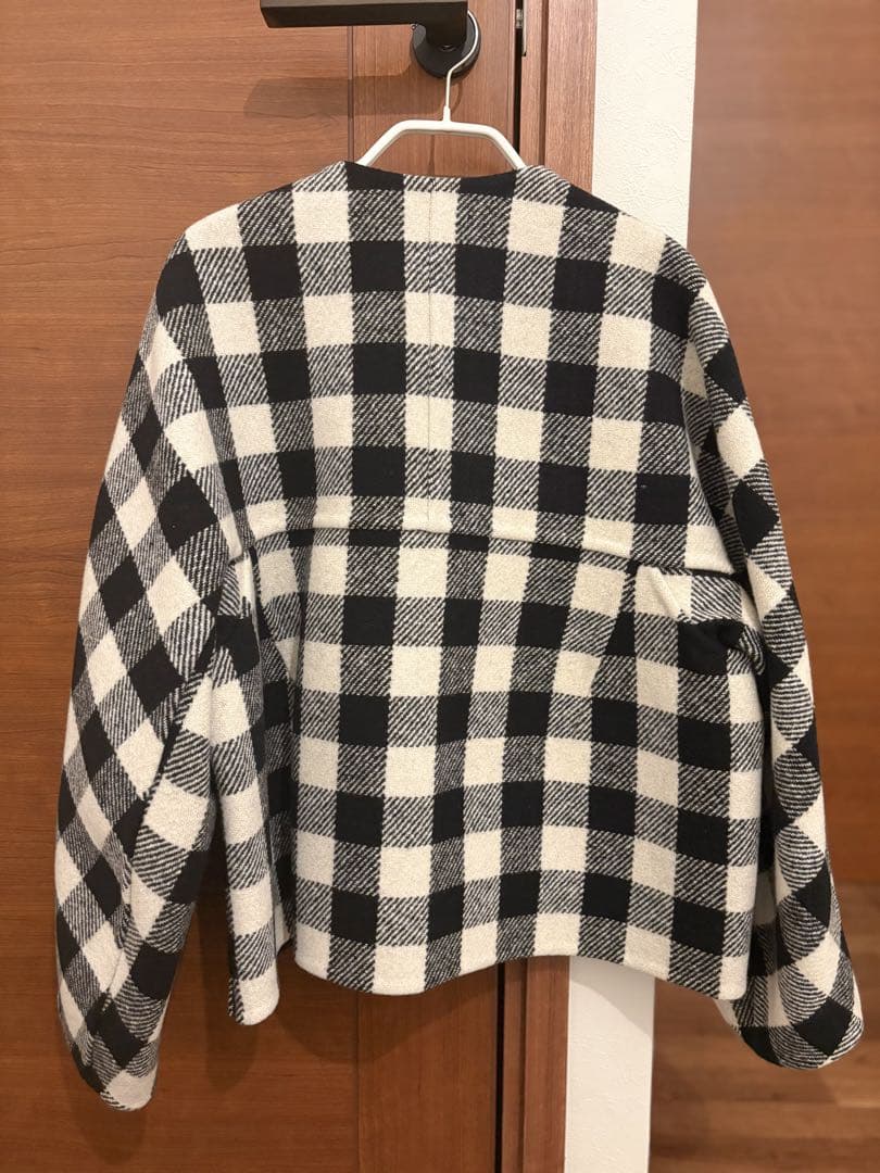 l*y様 【美品】Drawer ブロックチェック リバーシブル ノーカラー ジャ