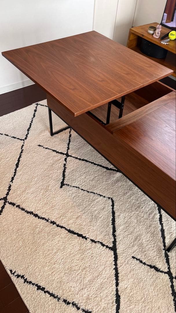 リフティングテーブル　LOWYA ロウヤ 昇降式 鉄脚 木製