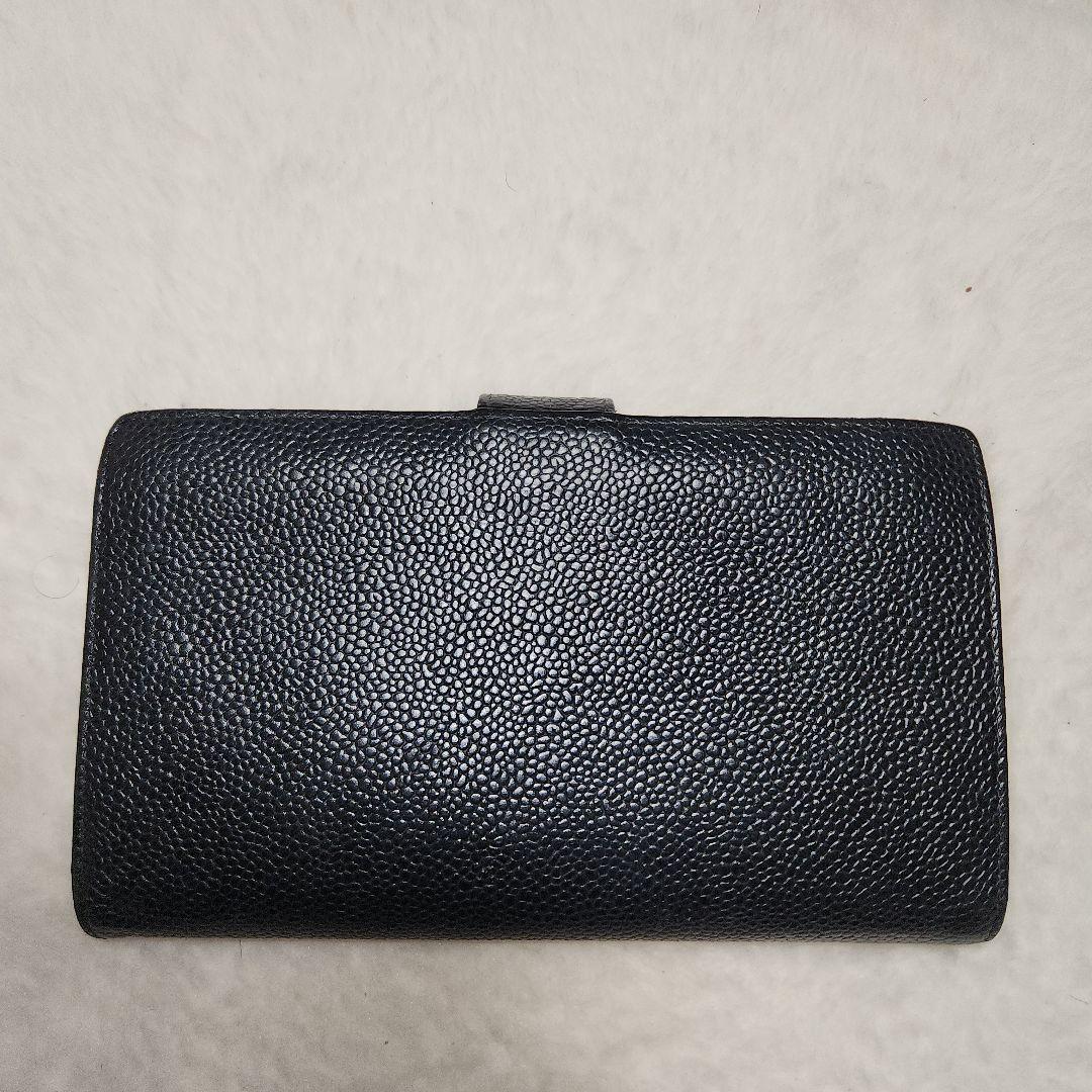 CHANEL シャネル キャビアスキン がま口　長財布　ブラック