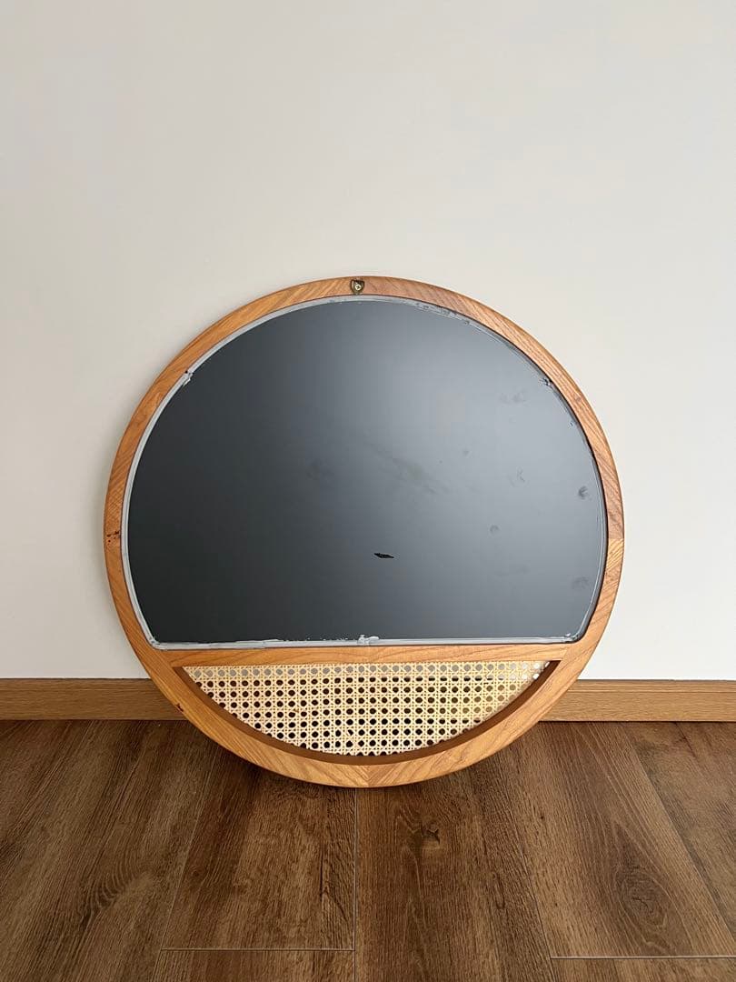 ラタンミラー 壁掛け 韓国ナチュラルインテリア雑貨