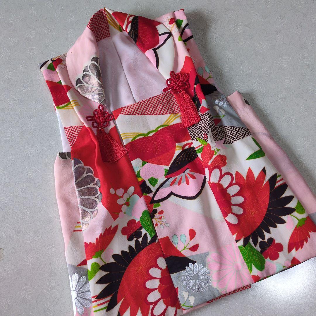 七五三３歳女の子正絹手作りの被布（中綿無し）