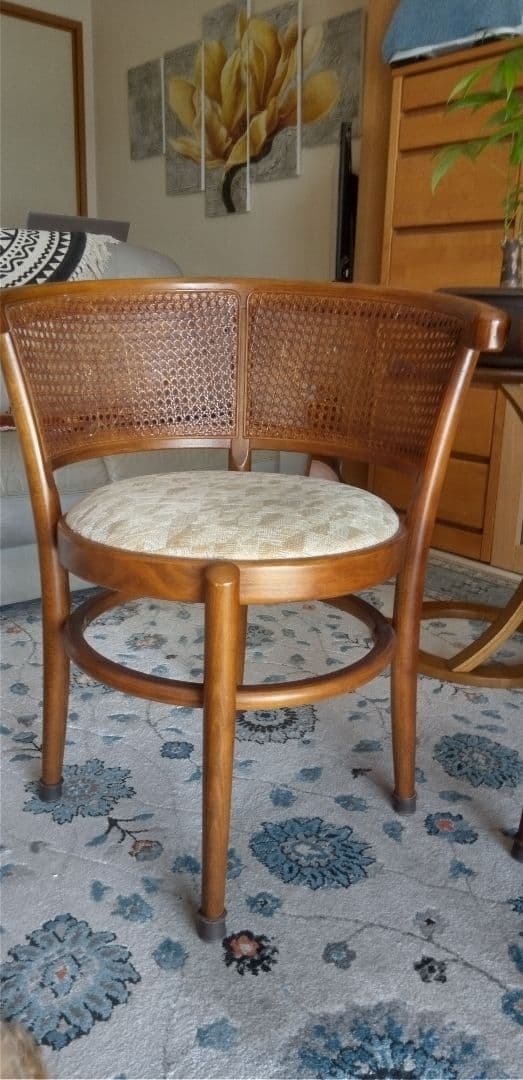 カリモク家具ラタンバックダイニングチェア2脚セット