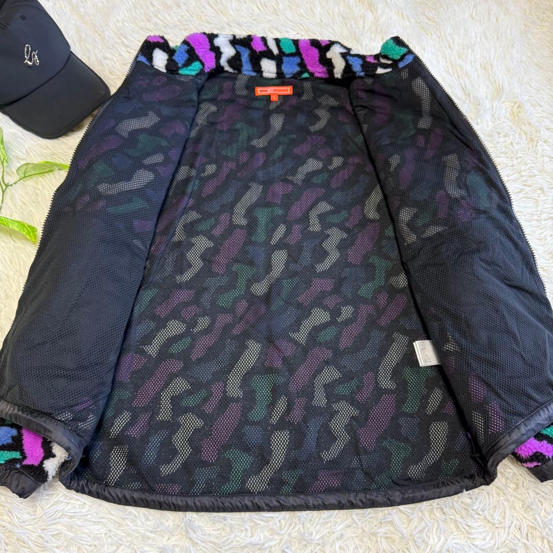 【ビームスゴルフ】美品 ボアジャケット 総柄 Lサイズ レディース