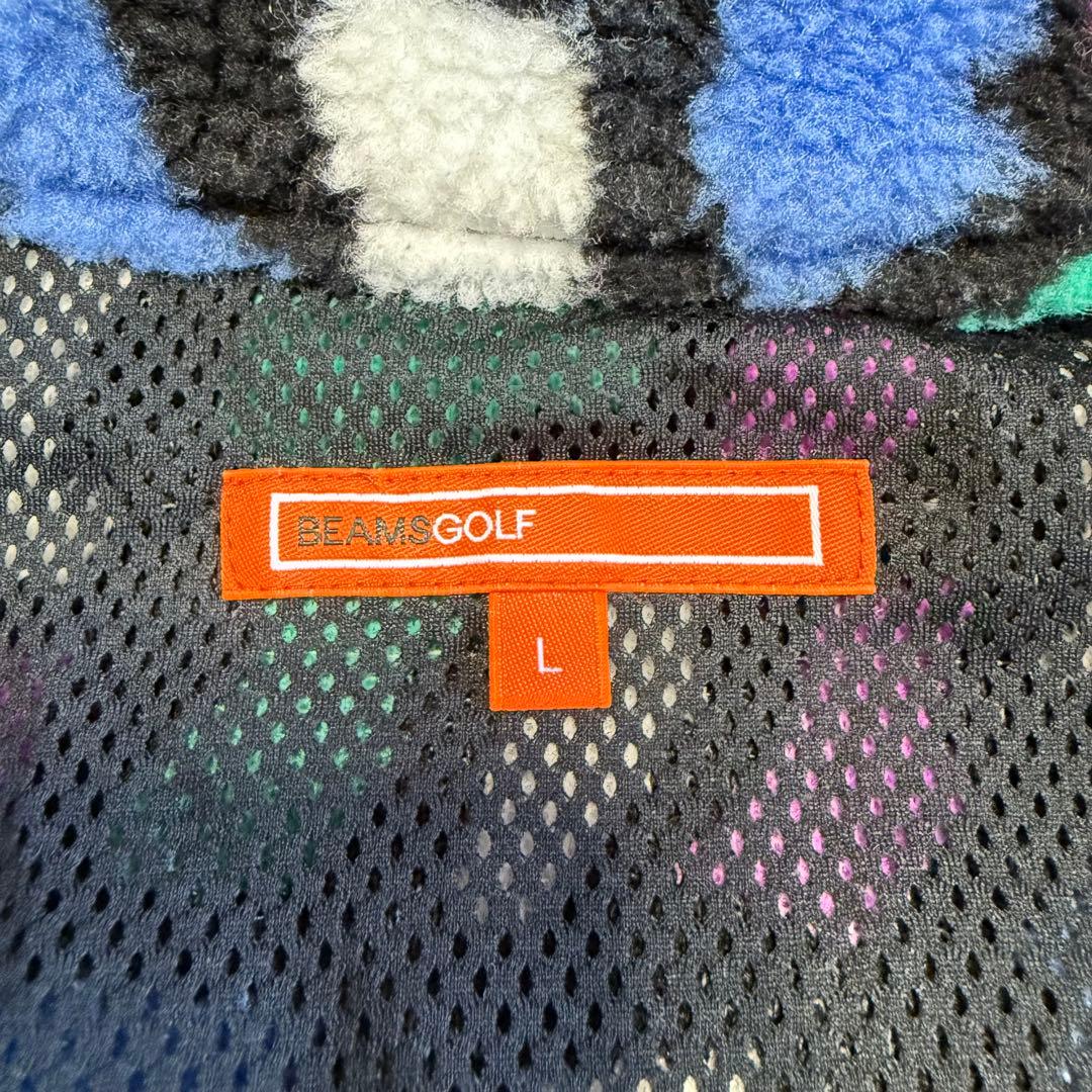 【ビームスゴルフ】美品 ボアジャケット 総柄 Lサイズ レディース